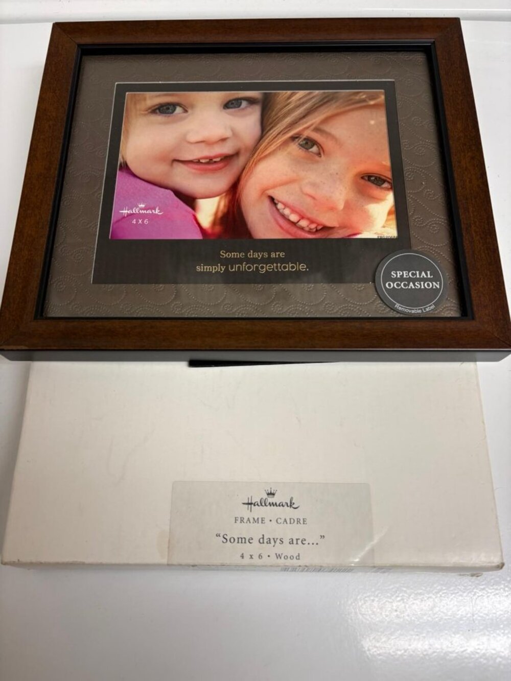 Hallmark 4x6 Wood Picture Frame "Some Days Are Simply Unforgettable" with Box